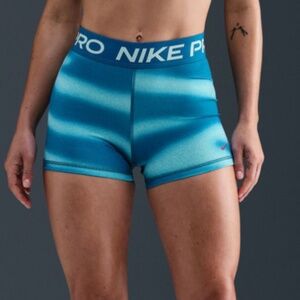 Nike Women's Pro 3" Blue Striped Shorts